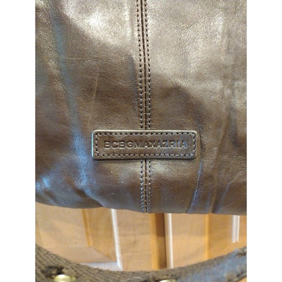 BCBGMaxAzria Large Leather Tote Bucket Bag EUC - Picture 3 of 12